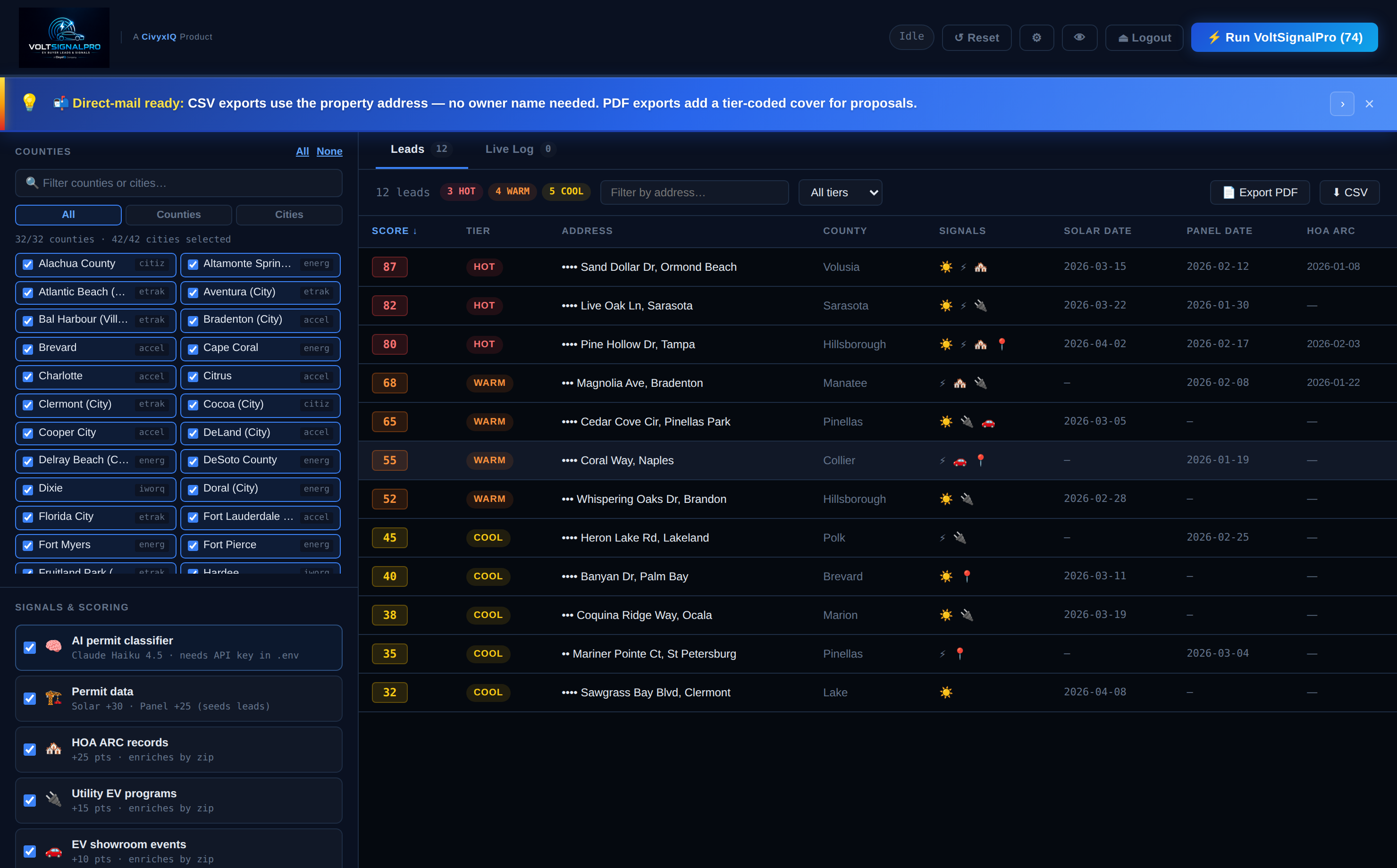 VoltSignalPro app screenshot